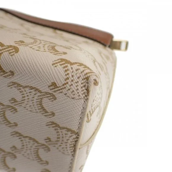 Celine Small Travel 10 C762 djp.01 ta Pouch Polyurethane Leather White - Picture 8 of 9